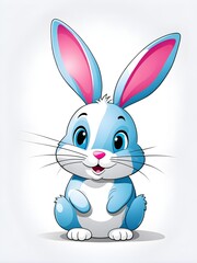 Obraz premium Simple cartoon Easter bunny, abstract illustration