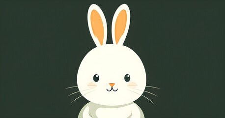 Fototapeta premium Simple cartoon Easter bunny, abstract illustration