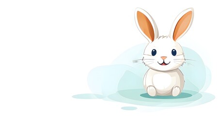 Fototapeta premium Simple cartoon Easter bunny, abstract illustration