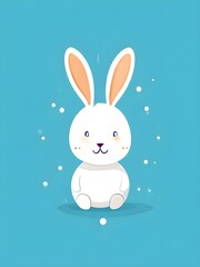 Obraz premium Simple cartoon Easter bunny, abstract illustration
