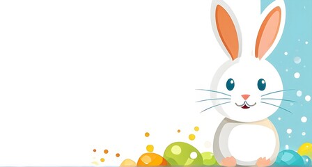 Fototapeta premium Simple cartoon Easter bunny, abstract illustration