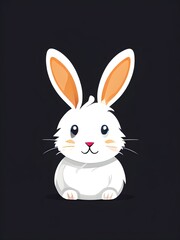 Obraz premium Simple cartoon Easter bunny, abstract illustration