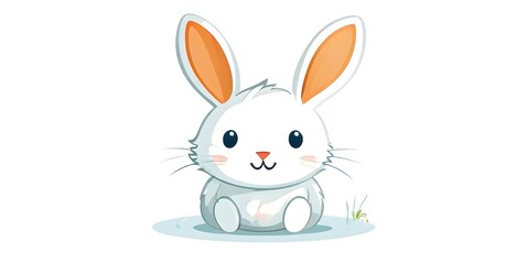 Fototapeta premium Simple cartoon Easter bunny, abstract illustration