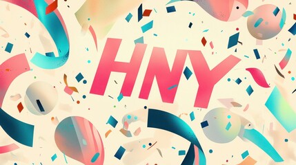 Soft Pastel Background with Flowing Elements and HNY Celebration Theme for Festive Designs