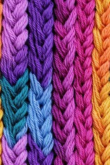 Seamless Linen Knit Textile Background with Colorful Geometric Patterns And Shapes