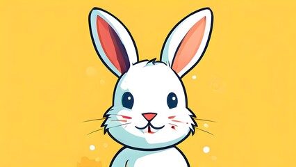 Obraz premium Simple cartoon Easter bunny, abstract illustration
