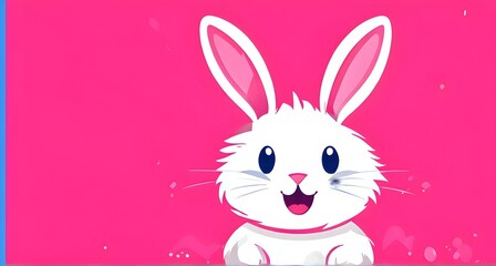 Fototapeta premium Simple cartoon Easter bunny, abstract illustration