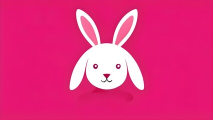 Obraz premium Simple cartoon Easter bunny, abstract illustration