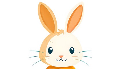Fototapeta premium Simple cartoon Easter bunny, abstract illustration