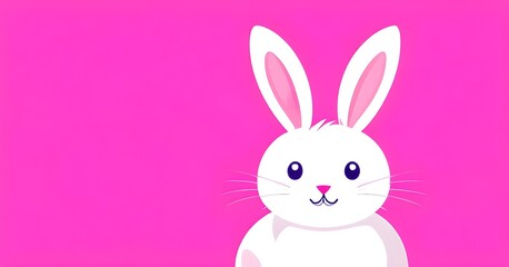 Fototapeta premium Simple cartoon Easter bunny, abstract illustration