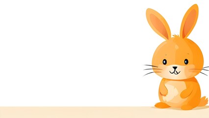 Obraz premium Simple cartoon Easter bunny, abstract illustration