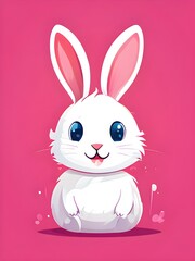Fototapeta premium Simple cartoon Easter bunny, abstract illustration
