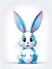 Fototapeta premium Simple cartoon Easter bunny, abstract illustration