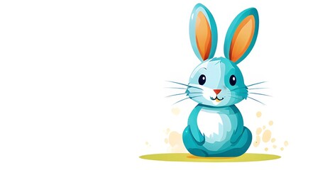Obraz premium Simple cartoon Easter bunny, abstract illustration