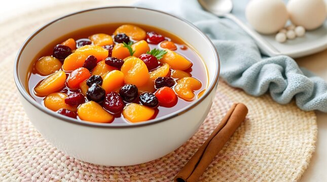 Frukt Suppe Traditional Fruit Soup (Norwegian Cuisine)