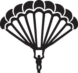 Paraglider icon silhouette design vector art illustration