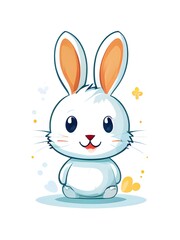 Obraz premium Simple cartoon Easter bunny, abstract illustration