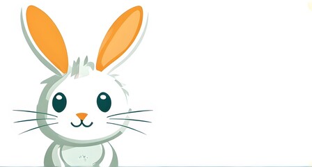 Fototapeta premium Simple cartoon Easter bunny, abstract illustration