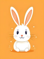 Fototapeta premium Simple cartoon Easter bunny, abstract illustration