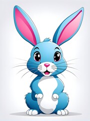 Fototapeta premium Simple cartoon Easter bunny, abstract illustration