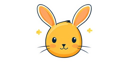Obraz premium Simple cartoon Easter bunny, abstract illustration