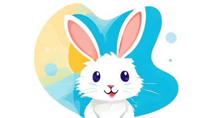 Obraz premium Simple cartoon Easter bunny, abstract illustration