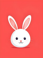 Fototapeta premium Simple cartoon Easter bunny, abstract illustration