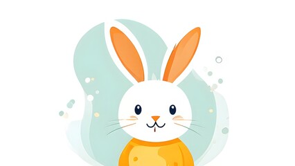Obraz premium Simple cartoon Easter bunny, abstract illustration