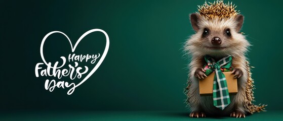 Adorable Hedgehog Celebrates Fathers Day with a Gift