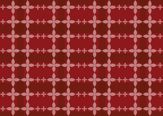 Red Geometric Floral Pattern with Symmetrical Design