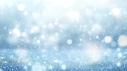 Shining Blue Glitter on a Defocused, Abstract Background. Generative Ai