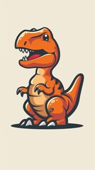 A cartoon-style orange dinosaur character with a friendly expression.