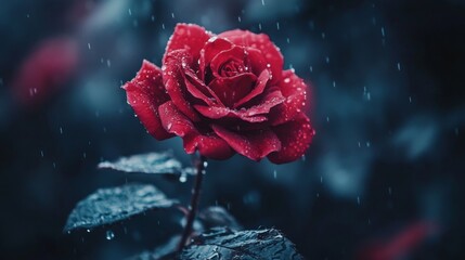 A Single Red Rose In The Rain