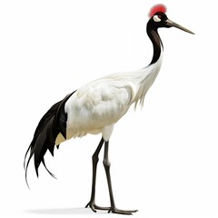 Obraz premium crowned crane isolated on white