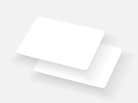 Premium White Gift Card and RFID Keycard Design Template for Hotels and Apartments. Personal and Company ID and Access Control Card Mockup and Branding Solutions. Vector.