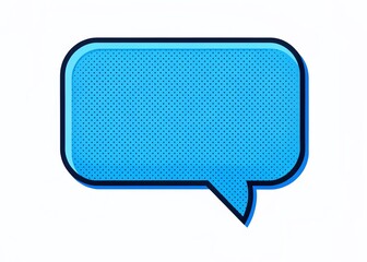 Fototapeta premium Minimalist Blue Pop Art Speech Bubble on White Background - Empty Comic Style Banner for Design