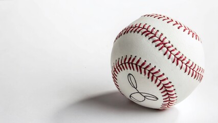 Minimalist Hand-Drawn Baseball Doodle Stock Photo: Simple Line Art Design