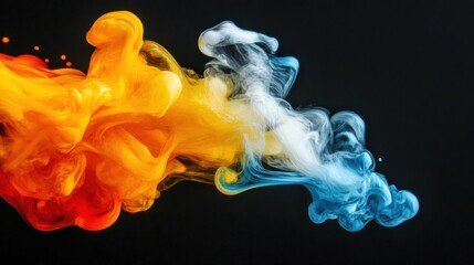 Fototapeta premium Watch colors mix: a vibrant abstract swirl of orange, white, and blue