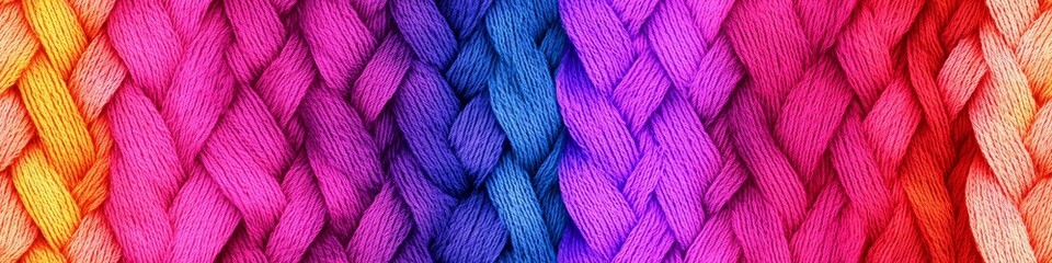 Seamless Linen Knit Textile Background with Colorful Geometric Patterns And Shapes