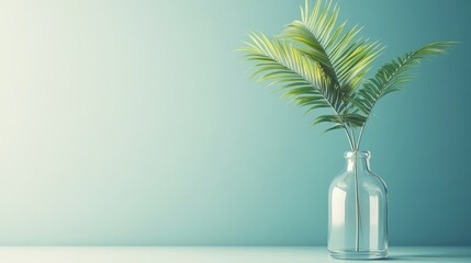 Palm Tree Growing from Glass Bottle