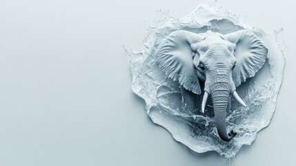 Elephant in a Drop of Water on a Sheet of Paper