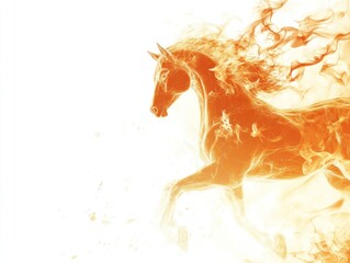 Captivating fiery horse in motion, symbolizing power and grace