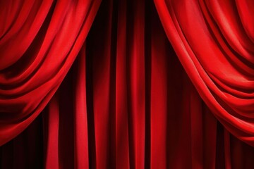 Bright Red Stage Theater Curtain Perfect for Event Promotions and Theatre Productions