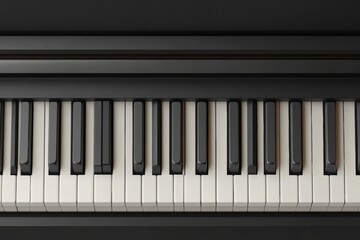 Fototapeta premium Elegant Piano Keys: A Close-Up View of a Modern Piano Keyboard