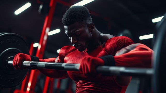Intense Weightlifting Session Modern Gym