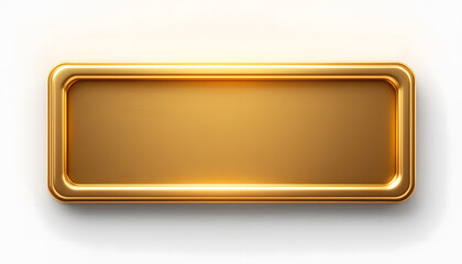 Luxury Metallic Gold Plaque for Branding or Personalization, Elegant Gold Nameplate with Ornate Design and Polished Finish