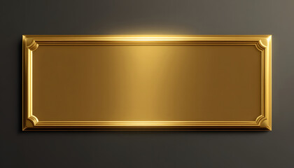 Luxury Metallic Gold Plaque for Branding or Personalization, Elegant Gold Nameplate with Ornate Design and Polished Finish