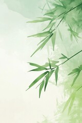 Obraz premium Watercolor style Chinese bamboo background