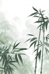 Fototapeta premium Watercolor style Chinese bamboo background