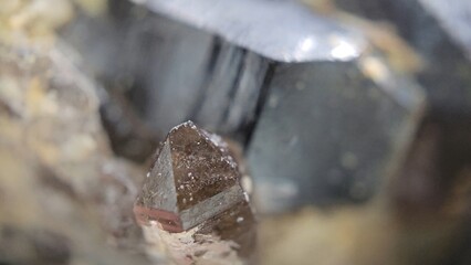 Macro photography of smoky quartz and morion crystals 5